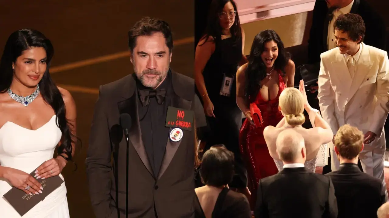 From Priyanka Chopra Jonas turning presenter for Best International feature film to host Conan O'Brien taking a dig at Timothee Chalamet, here are some highlights from the night. See all pics here